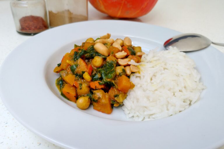Kürbis-Curry mit Spinat